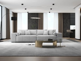Canapea extensibilă dumonde cu ladă de depozitare si sezut confortabil din spuma high-density, Marbela Enjoy Grey XXL 295x100 cm