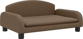 vidaXL Pat de câini, maro, 70x45x30 cm, textil