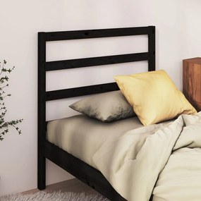 817619 vidaXL Tăblie de pat, negru, 81x4x100 cm, lemn masiv de pin