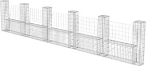 vidaXL Coș gabion în formă de U, 570 x 20 x 100 cm, oțel galvanizat
