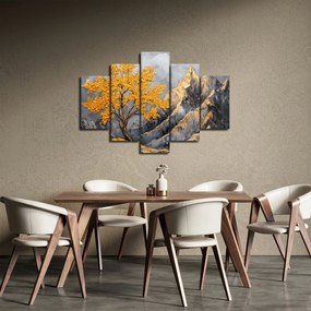 Tablou – Arbore auriu în munți (150x105 cm)
