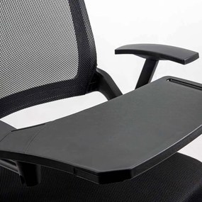 Scaun conferință negru HRC 603 pliabil cu măsuță rabatabilă și mesh