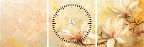 Tablou - Flori (cu ceas) (90x30 cm)