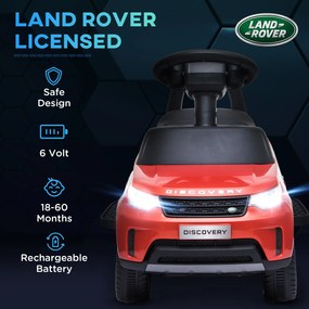 AIYAPLAY Mașinuță Electrică pentru Copii 18 Luni-5 Ani cu Licență Land Rover cu Muzică, USB și MP, 65x43x40 cm, Roșu | Aosom Romania