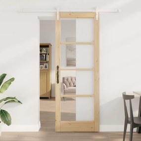 vidaXL Ușă glisantă ORKDAL Maro 78 x 211 cm Lemn masiv de pin