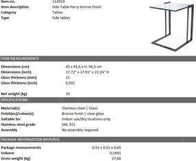 Masuta laterala design LUX Perry bronz 114919 HZ