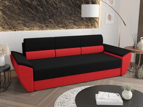 Canapea trei locuri Radiant Bis (Negru + Roșu). 1056840