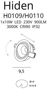 Spot incastrat alb Hiden- H0109