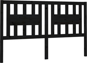 vidaXL Tăblie de pat, negru, 126x4x100 cm, lemn masiv de pin