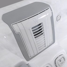 Minipiscina jacuzzi 6 persoane, alb-lucios, 43 jeturi, Infinity jets, LED, 215 215 cm, Wellis Atlas Life Essential