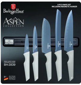 Set cutite 6 piese cu suport magnetitc Aspen Collection Berlinger Haus BH 2839