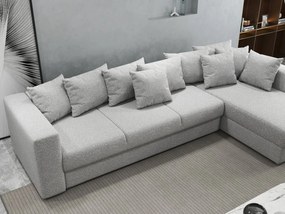 Colțar extensibil dumonde cu ladă de depozitare si sezut confortabil din spuma high-density, Gloria Euphoria Dove II 320x183 cm