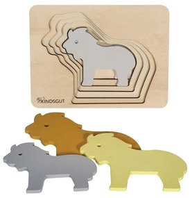 Puzzle din lemn pentru copii Kindsgut Lion