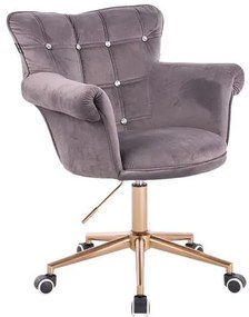 HR804CK scaun Catifea Grafit cu Bază Aurie