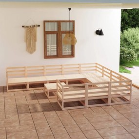 3075999 vidaXL Set mobilier de grădină, 11 piese, lemn masiv de pin