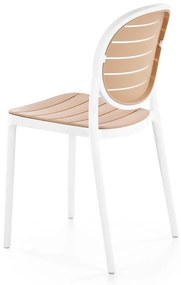 Scaun plastic K529 alb/natur
