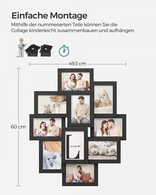 Set 10 Rame Foto, MDF, Negru