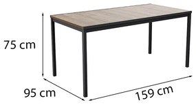 Masă de grădină din plastic Porto 160, lemn de frasin