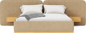 Set Pat Latte Tapitat cu Saltea 140/160/180x200cm - 140x190
