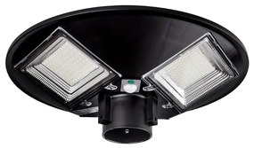 Lampă LED stradală solară cu senzor LED/15W/6V 6500K IP65 negru + telecomandă
