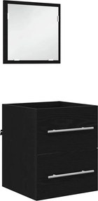 vidaXL Set de mobilier pentru baie cu sertar Negru 41 x 38,5 x 48 cm