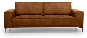 Canapea din imitație de piele Scandic Copenhagen, maro coniac, 224 cm