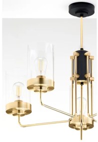 Jupiter 2088 - Lustră pe tijă RAMIREZ 5xE27/15W/230V auriu/negru