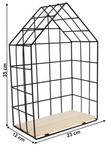 Set de 3 rafturi, natural/negru, AZURI