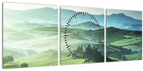 Tablou - Toscana, Italia (cu ceas) (90x30 cm)