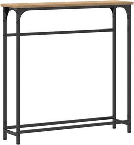 vidaXL Masă de consolă cu raft Stejar Artizanal 75 x 19,5 x 75 cm