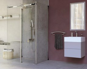 Perete lateral de dus 90x200cm, sticla securizata 6 mm, cromat, Deante Prizma 900x2000 mm