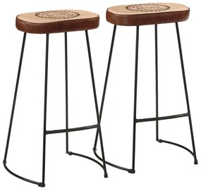vidaXL Scaune de bar, 2 buc., maro închis, 44x37,5x78 cm