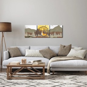 Tablou cu cerb (cu ceas) (90x30 cm)