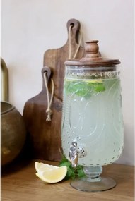 Dozator pentru băuturi din sticlă cu capac din lemn de mango, 5 L, H39,5 cm
