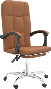 vidaXL Fotoliu de birou rabatabil, maro, piele ecologică