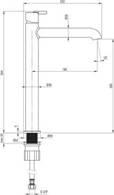 🚰 Baterie înaltă pentru chiuvetă SILIA – Finisaj Bianco – Cod BQS_A20K