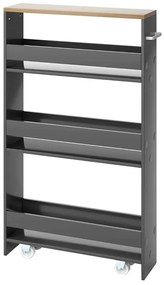 Raft de depozitare pe 4 niveluri, cu rafturi deschise, gri
