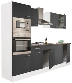 Mobilă de bucătărie Yorki 270 cu corp alb și față antracit satinat