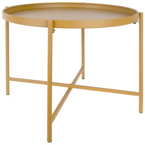 Măsuță de cafea galben ocru rotundă din metal ø 50 cm Meseta – Leitmotiv