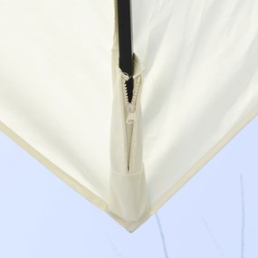 Outsunny umbrelă suspendată înclinabilă cu manivelă și bază în cruce, crem | Aosom Romania