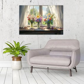 Tablou - Buchet la fereastră (90x60 cm)