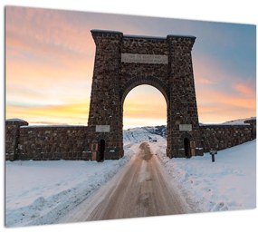 Tablou cu poarta, Yellowstone (70x50 cm), în 40 de alte dimensiuni noi