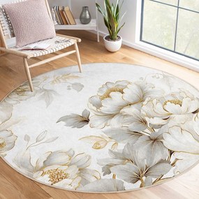 Covor gri deschis/bej lavabil rotund ø 150 cm Soft and Gentle – Mila Home