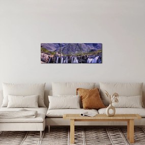 Tablou cu cascade (cu ceas) (90x30 cm)