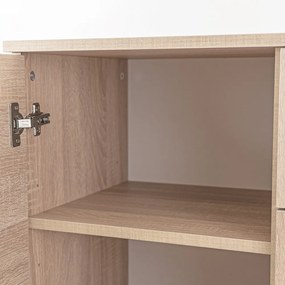 Comodă Miami cu 1 ușă și 4 sertare 80x92 cm stejar sonoma-stejar sonoma