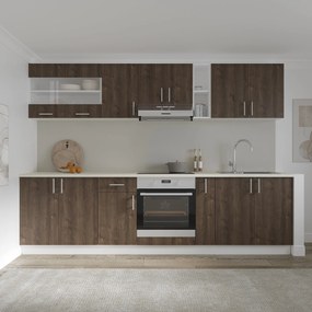 Set haaus V21, Stejar Bronz/Alb, Blat Thermo 28 mm, L 280 cm