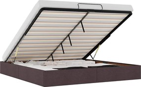 vidaXL Cadru pat otoman fără saltea țesătură maro închis 200x200 cm