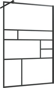 vidaXL Paravan de duș walk-in negru 115x195 cm sticlă ESG transparentă