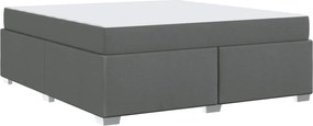 vidaXL Cadru de pat cu saltea Gri închis 180 x 200 cm țesătură