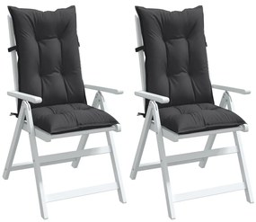 vidaXL Perne scaun cu spătar înalt, 2 buc. antracit 120x50x7 cm textil